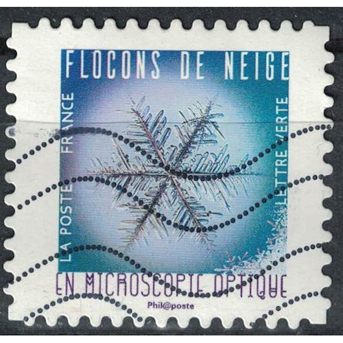France 2018 Oblitéré Used Flocons De Neige En Microscopie Optique Timbre 01