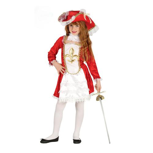 Déguisement Mousquetaire Rouge Fille 5 À 6 Ans (110-115 Cm)