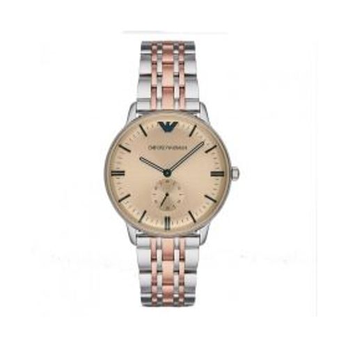 Emporio Armani Ar2070 Men's Silver Rose Gold Dial Watch