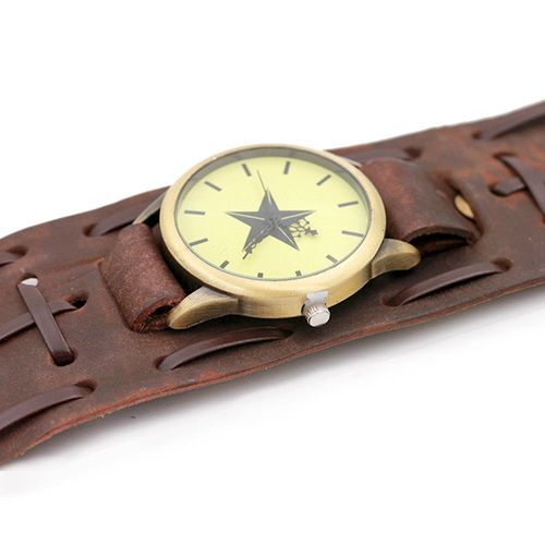 Bracelet En Cuir Tressé Rivet Bracelet Enroulement Montres Bracelet