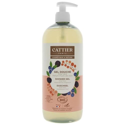 Cattier Gel Douche Sans Sulfate Aloe Vera Parfum Fruits Des Bois Bio 1 L 