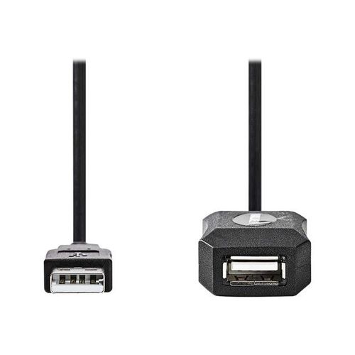 Nedis - Rallonge de câble USB - USB (M) pour USB (F) - USB 2.0 - 20 m - actif - noir