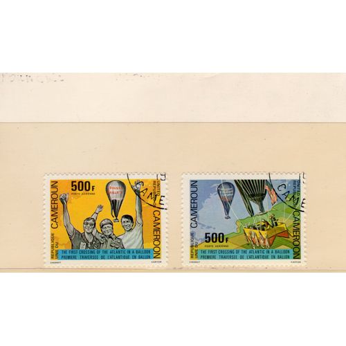 Timbres De Poste Aérienne Du Cameroun (Traversée De LAtlantique En Ballon)