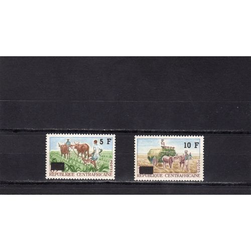 Timbres-Poste De République Centrafricaine (Culture Attelée)