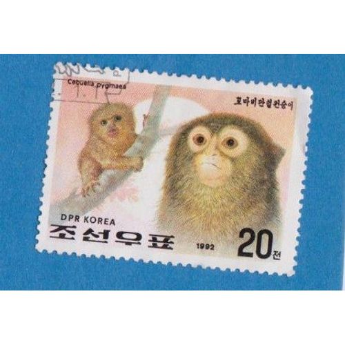 Timbre Corée Animaux Singe 1992 20 Ref Anip1