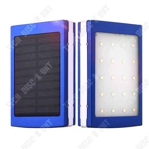 Td Batterie Externe Solaire Super Grande Capacité 30000 Mah Puissance Mobile Extérieure Étanche Led Camping Lumière Banque Énergie