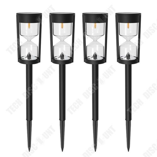 Td 4 Pièces Solaire Sablier Pelouse Lumière Ip65 Extérieur Pelouse Jardin Lumière Extérieure Jardin Éclairage Prise De Terre Lumièr