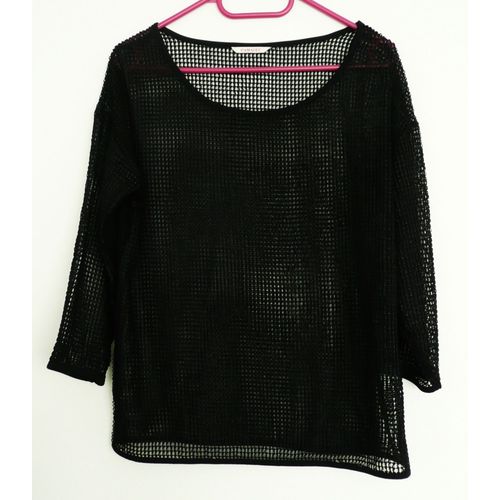 T Shirt Filet Noir. Blouse. Manches 3 /4. Camaieu. Taille 38