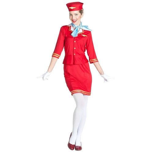 Déguisement Hôtesse De L'air Rouge Femme