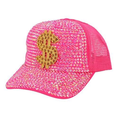 Casquette Camionneur Rose Dollars Or Adulte