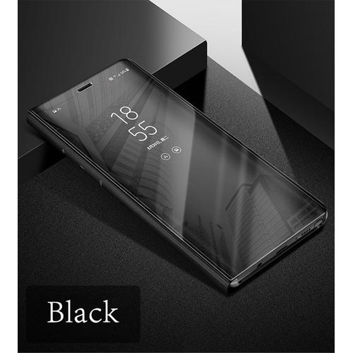Coque ? Rabat Pour Samsung Galaxy S10 Cover Flip Case Translucide Miroir Antichoc Noir Couleur :
