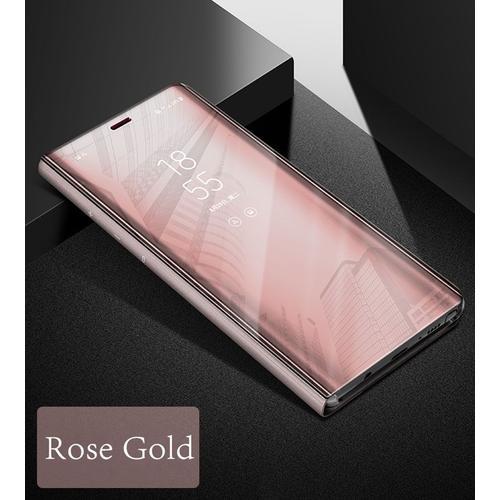 Coque ? Rabat Pour Samsung Galaxy S10 Cover Flip Case Translucide Miroir Antichoc Rose Couleur :