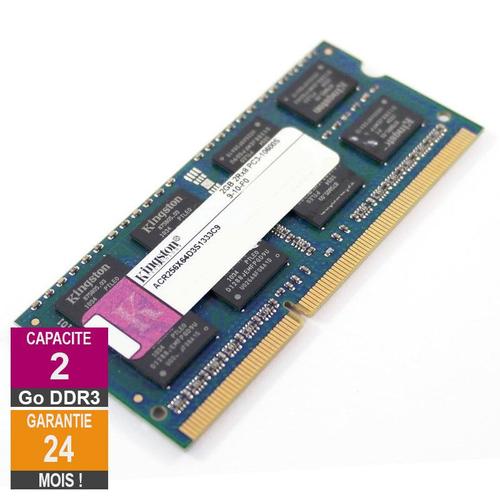 Barrette Mémoire 2Go RAM DDR3 Kingston ACR256X64D3S1333C9 SO-DIMM PC3-10600 1333MHz 2Rx8