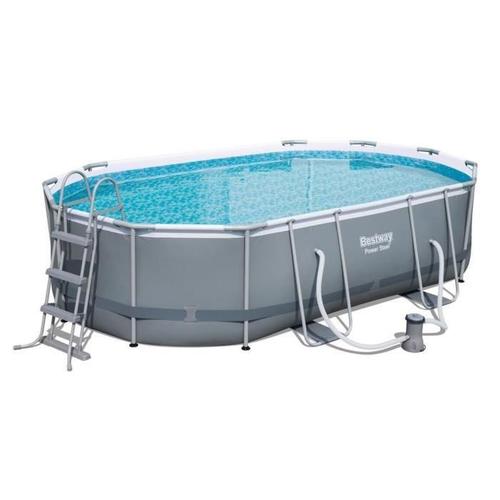 BESTWAY Kit Piscine ovale tubulaire L4.88 x l3.05 x H1.07m