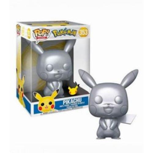 Figurine Funko Pop! - Pokemon S5 - Pikachu Argent/Métallique - 25 Cm