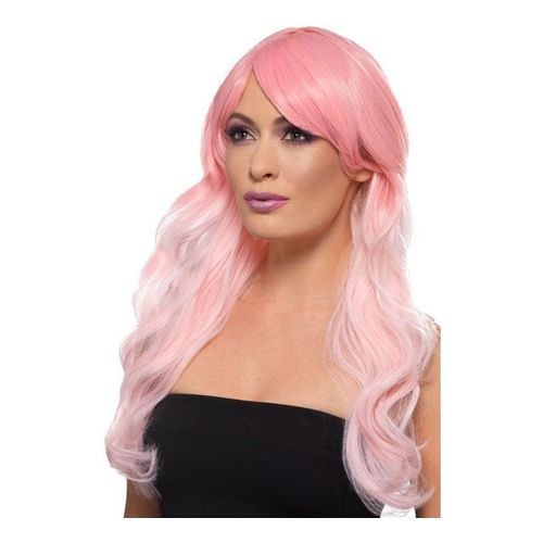 Perruque Rose Avec Dégradé Large (Taille Unique Femme)