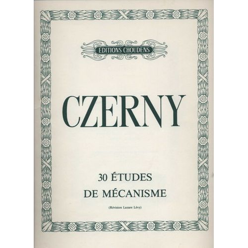 30 Études De Mécanisme, Op.849 - Carl Czerny Sheet Music For