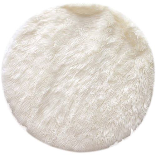 Tapis Rond Imitation Fourrure 115 Cm