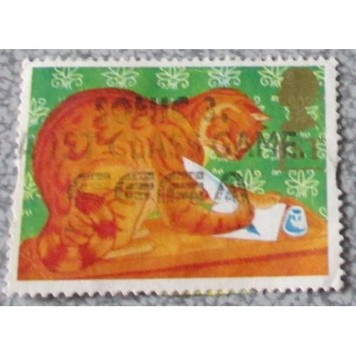 Royaume-Uni - Timbre Anglais De 1st Class - Orlando The Marmalade Cat (Orlando Le Chat Marmelade) - Polychrome - Série Greetings Stamps-Messages - Date DÉmission 1/2/1994 - 41x30mm - Oblitéré