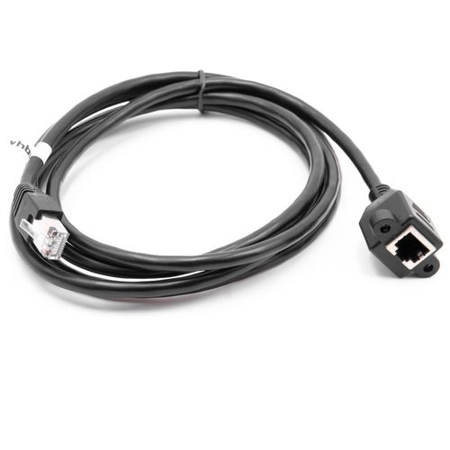 vhbw Câble d'extension LAN Ethernet Cat6 Extension RJ45 Plug to Socket RJ45 2m avec bride de montage noir