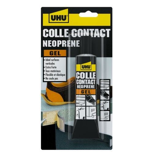 Colle contact néoprène Gel - universelle et super forte - tube 42 g Uhu