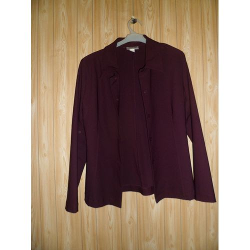 Veste Femme Influx. Taille 42. Couleur Bordeaux. Neuve. 93 % Polyester, 7 % Élasthanne. Fermeture À L'avant Par Boutons Longueur Totale : 62 Cm Environ. Longueur Manche : 58 Cm Environ.