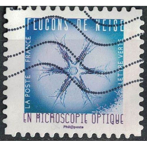 France 2018 Oblitéré Used Flocons De Neige En Microscopie Optique Timbre 3 Y&t 1631