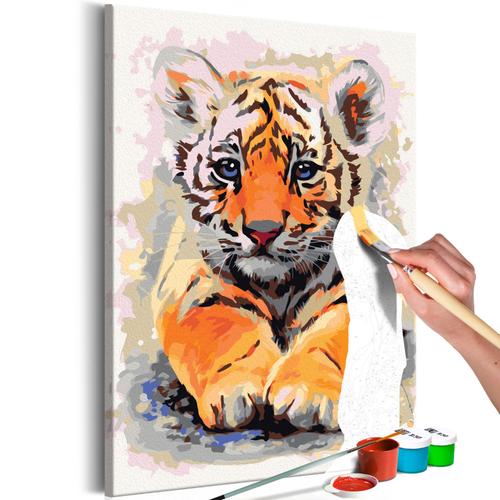 Tableau A Peindre Par Soi Meme Bebe Tigre Decoration Image Art Peinture Par Numeros Kits De Peinture Pour Adultes 40x60 Cm Rakuten