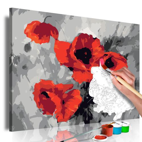 Tableau A Peindre Par Soi Meme Bouquet De Coquelicots Decoration Image Art Peinture Par Numeros Kits De Peinture Pour Adultes 60x40 Cm Rakuten