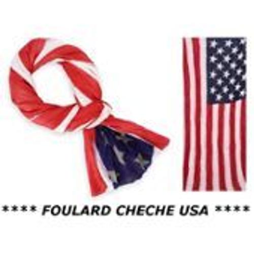 Chèche Tour De Cou Foulard Fin Drapeau Américain - 170x100cm