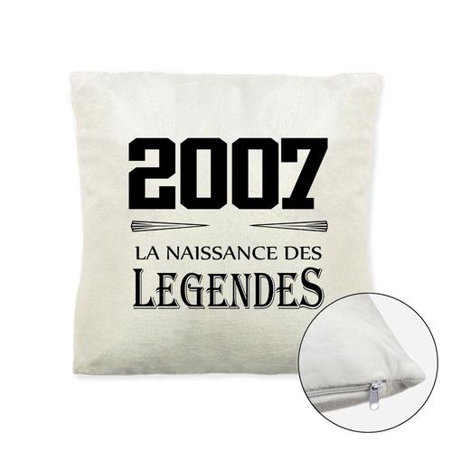 Coussin Doux Polaire Imprimé 40x40 Cm Anniversaire 2007 Légendes