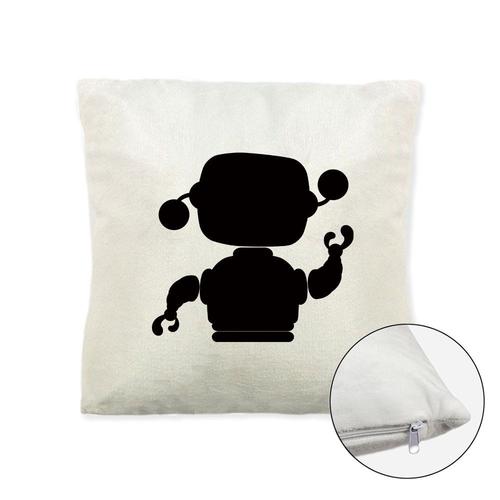 Coussin Doux Polaire Imprimé 40x40 Cm Robot Sans Jambe