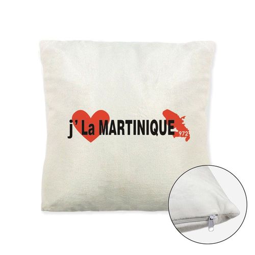 Coussin Doux Polaire Imprimé 40x40 Cm J'aime La Martinique
