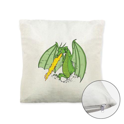 Coussin Doux Polaire Imprimé 40x40 Cm Dragon