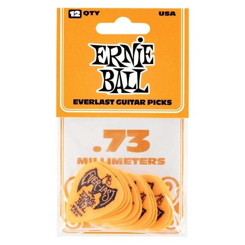 Ernie Ball 9190 - Sachet De 12 Médiators Everlast Orange - 0.73mm