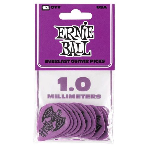 Ernie Ball 9193 - Sachet De 12 Médiators Everlast Violet - 1.00mm