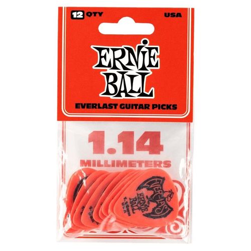 Ernie Ball 9194 - Sachet De 12 Médiators Everlast Rouge - 1.14mm