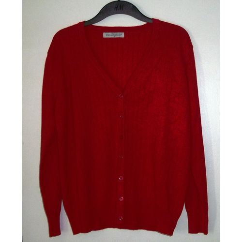 Cardigan Cotelé Rouge