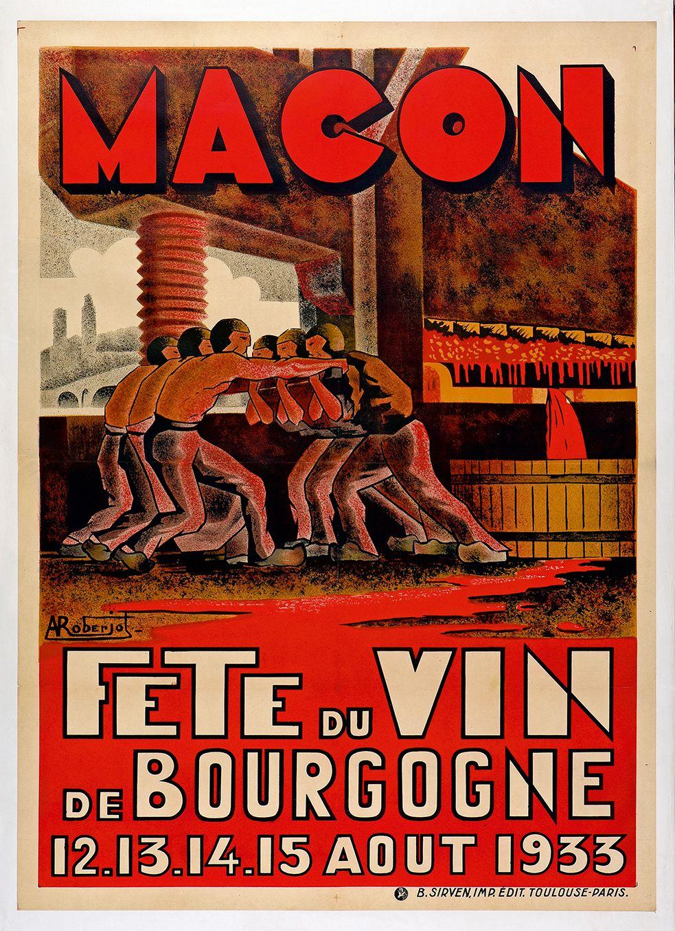 affiche Macon Fête du Vin de Bourgogne 1933