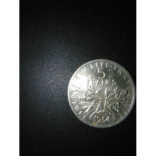 Piece De 5 Francs Argent Semeuse 1964 Be 12 Grs