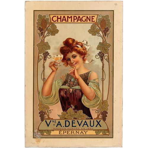 Affiche Champagne Vve A.Devaux Fondée En 1846 Epernay