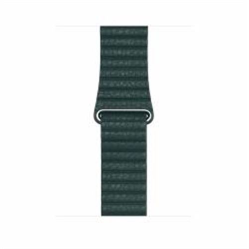 Apple 44mm Leather Loop - Bracelet De Montre Pour Montre Intelligente - Taille Large - Vert Forêt - Pour Watch Hermès Series 7, Hermès Series 9, Series 10, Series 8, Series 9, Ultra, Ultra 2