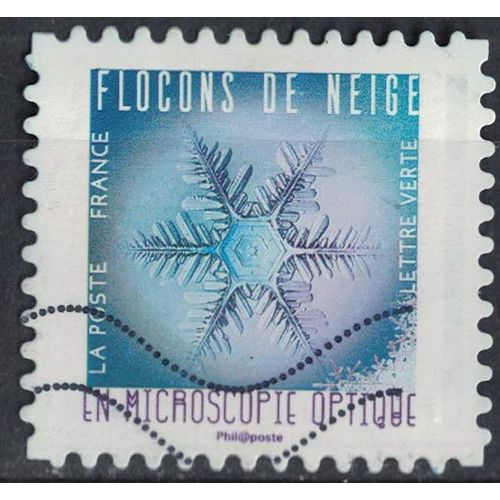 France 2018 Oblitéré Used Flocons De Neige En Microscopie Optique Timbre 6 Y&t 1637
