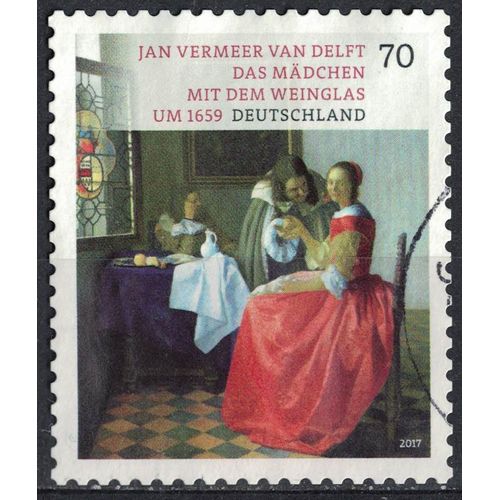 Allemagne 2017 Oblitéré Used Peinture La Jeune Fille Au Verre De Vin De Jan Vermeer Van Delft Su