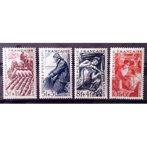 Série Métiers De 1949 - 823 Agriculteur + 824 Marin Pêcheur + 825 Mineur + 826 Métallurgiste Neufs** Luxe (= Sans Trace De Charnière) - Cote 5,00 - France Année 1949 - N10104