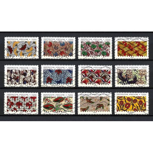 Série Complète De Timbres Oblitérés De France 2019. "Tissus Motifs Nature D'inspiration Africaine"