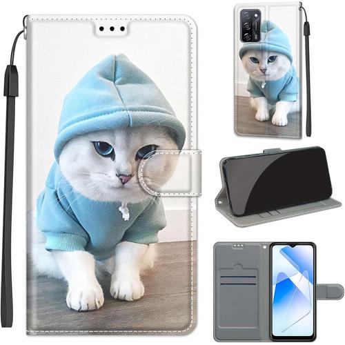 Coque En Cuir Oppo A55 5g Étui Téléphone Oppo A54 4g/Oppo A53s 5g Housse Pochette Oppo A54 4g Fonction Stand Etui Coque Pour Oppo A55 5g/Oppo A54 4g/Oppo A53s 5g/Oppo A16 4g