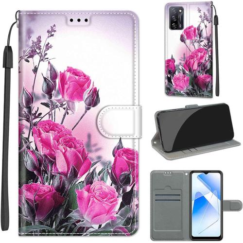 Coque En Cuir Oppo A55 5g Étui Téléphone Oppo A54 4g/Oppo A53s 5g Housse Pochette Oppo A54 4g Fonction Stand Etui Coque Pour Oppo A55 5g/Oppo A54 4g/Oppo A53s 5g/Oppo A16 4g