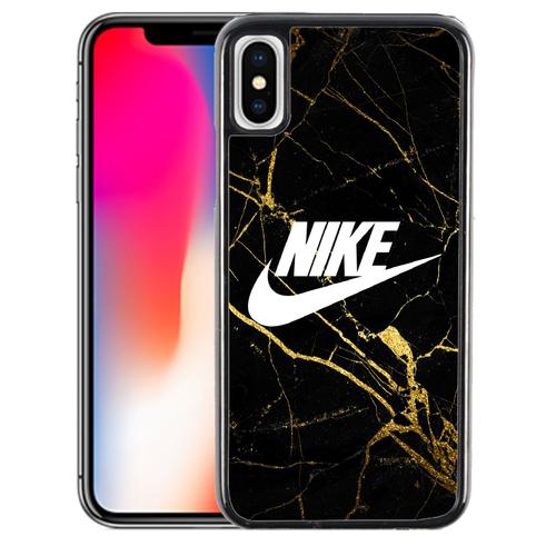 Coque Pour Iphone X Nike Logo Gold Marbre