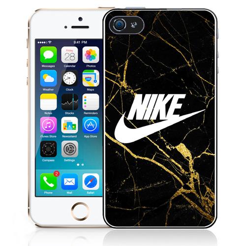 Coque Pour Iphone Se Nike Logo Gold Marbre